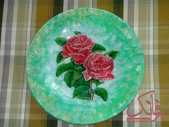آموزش دکوپاژ روی بشقاب شیشه ای